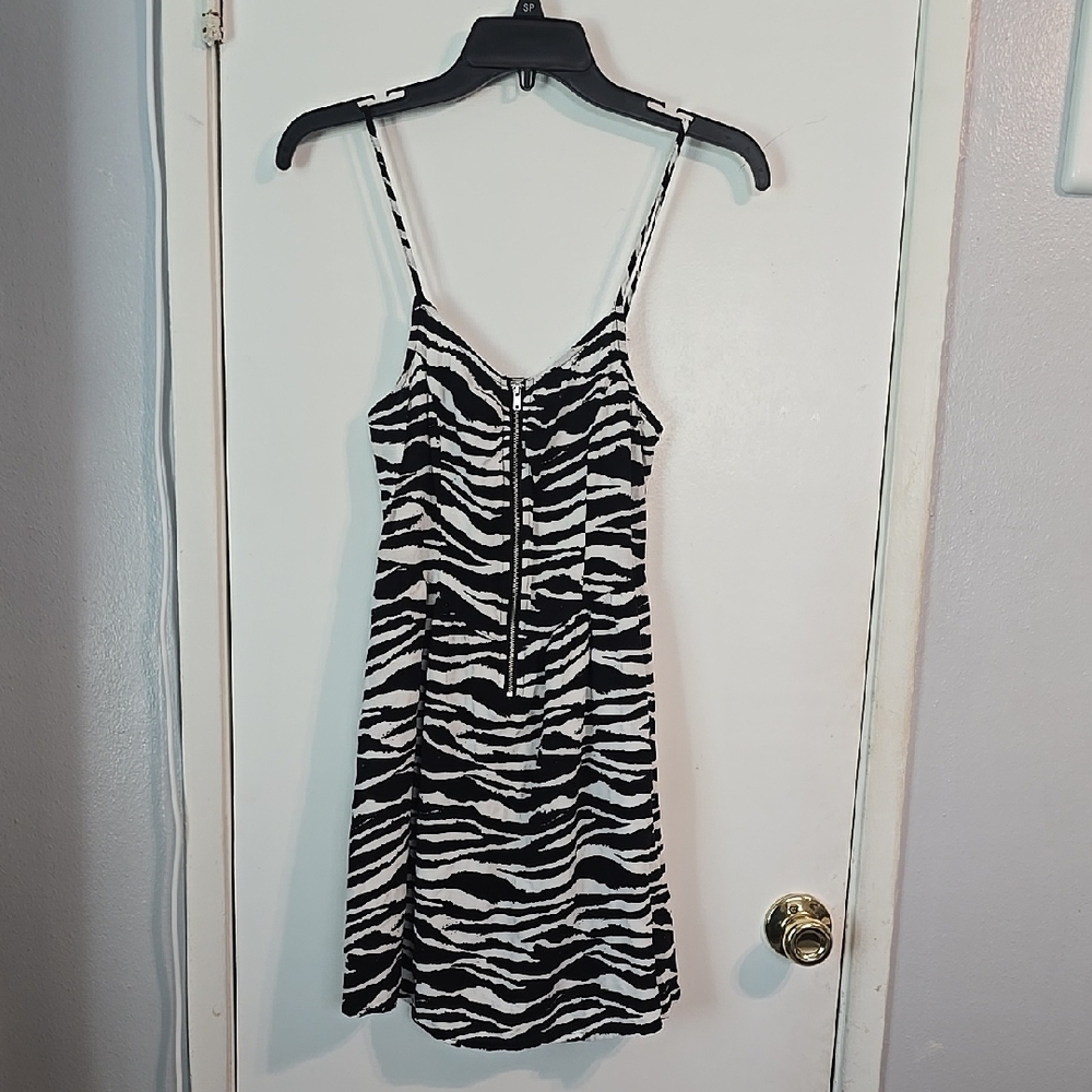 Zebra Print Strappy Dress
